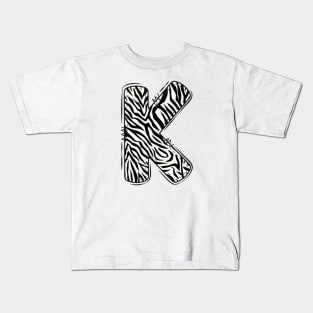 Zebra Letter K Kids T-Shirt